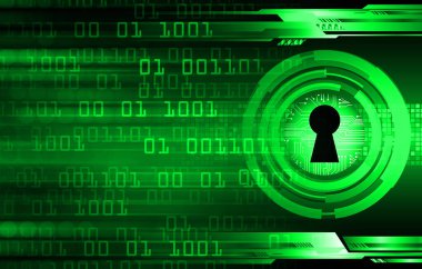 anahtar deliği ile arkaplan vektör illüstrasyonu, dijital güvenlik kavramı