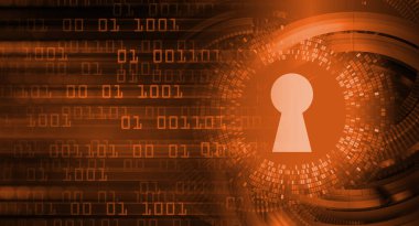 anahtar deliği ile arkaplan vektör illüstrasyonu, dijital güvenlik kavramı