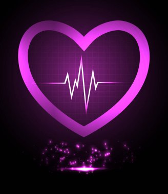 Kalp atışları siyah arkaplanda