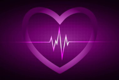 Kalp atışlarında elektrokardiyogram.