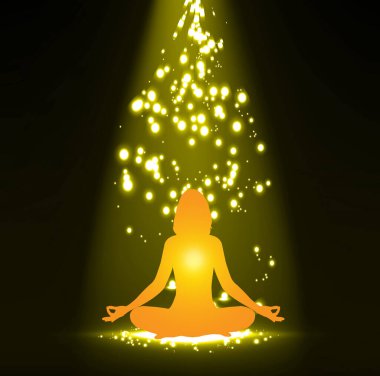 Yoga meditasyonu. vektör illüstrasyonu