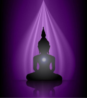 Buda 'nın silueti gökyüzünde yansıyor.