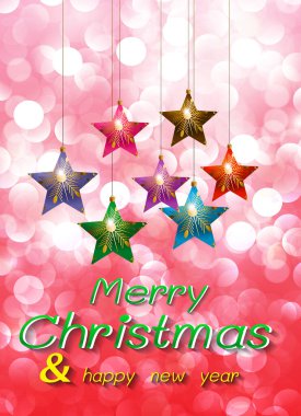 Parlak renkli Noel yıldızları