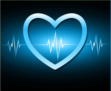 Kalp atışlarında elektrokardiyogram.