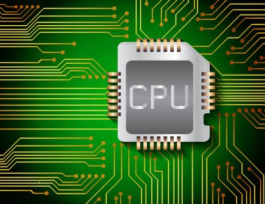 Elektronik cihazlı bilgisayar devre kartı