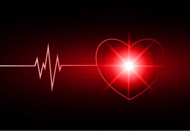 Kırmızı arkaplanda kalp atışı