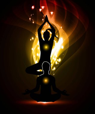 Yoga pozu. vektör illüstrasyonu