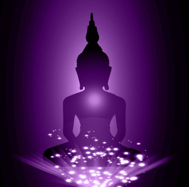 Bir Buda 'nın siluetinin vektör çizimi