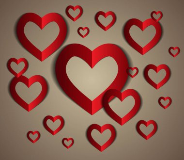 kalp şekli aşk sembolü vektör illüstrasyonu