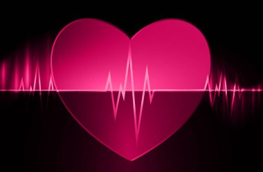 kalp atışı siyah arkaplanda