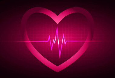 Kalp atışlarında elektrokardiyogram.