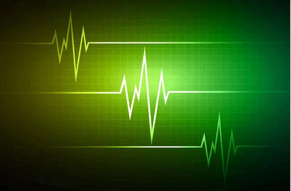 Abstract Digitaal Behang Moderne Achtergrond Met Elektrocardiogram Hartslaglijn — Stockvector