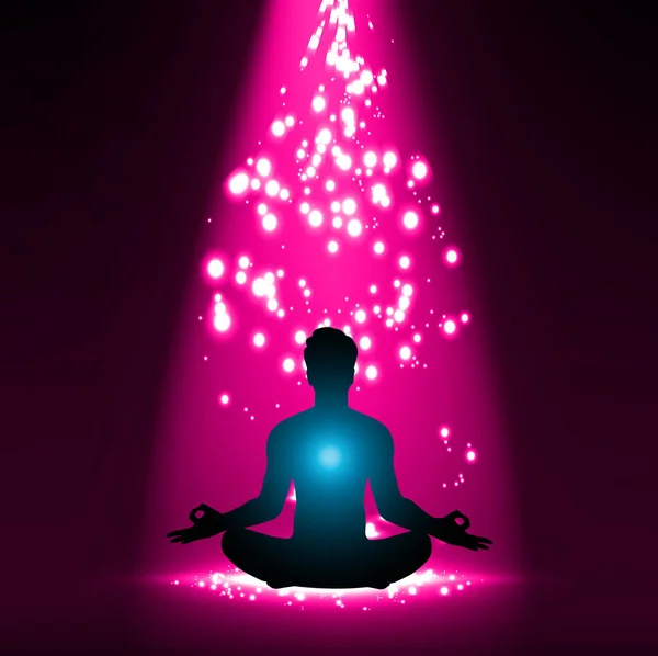 Pose Yoga Sur Fond Abstrait — Image vectorielle