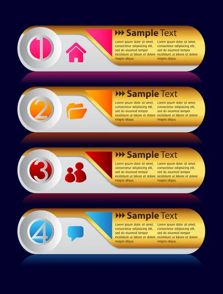 Nowoczesne Szablony Pudełek Tekstowych Baner Infografika — Wektor stockowy