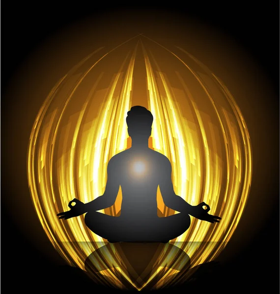 Jóga Meditáció Vektor Illusztráció — Stock Vector