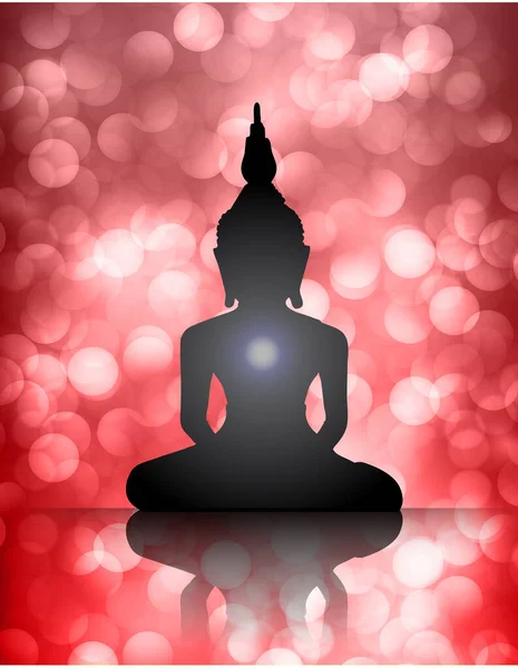 Buddha Silueti Lotus Pozisyonunda — Stok Vektör