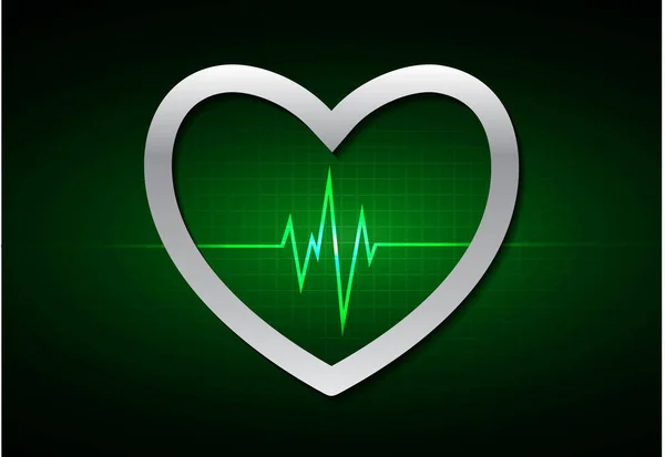 Kalp Atışlarında Elektrokardiyogram — Stok Vektör