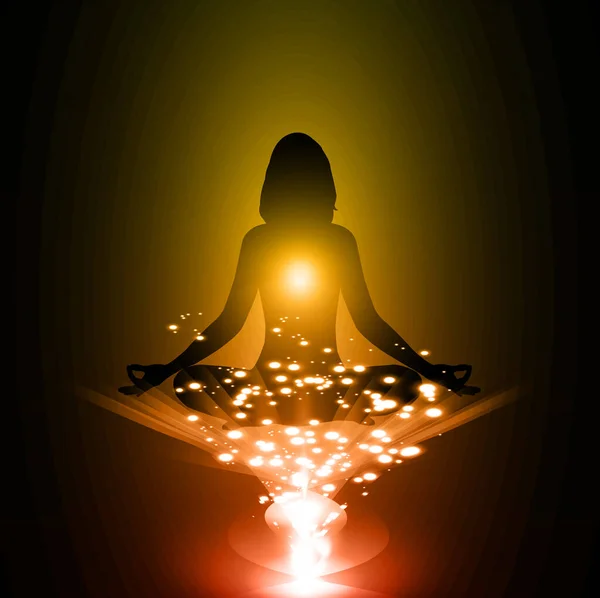 Yoga meditasyonu. vektör illüstrasyonu