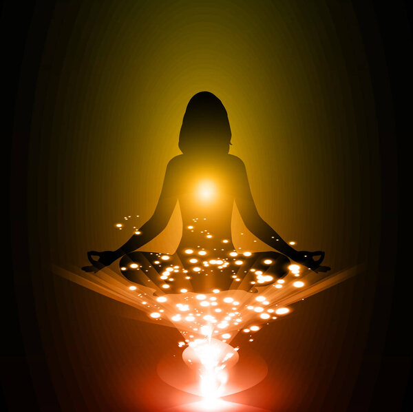 Медитация йоги. векторная иллюстрация