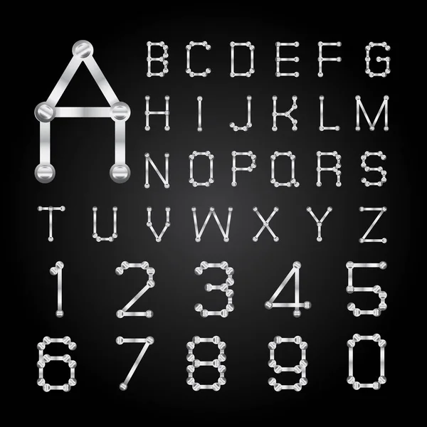 Alphabet Vectoriel Lettres Sur Fond Noir — Image vectorielle