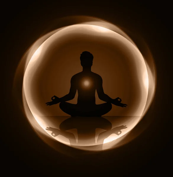 Meditación Yoga Ilustración Vectorial — Archivo Imágenes Vectoriales