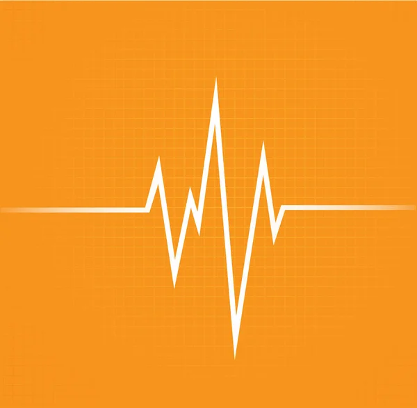 Διανυσματική Απεικόνιση Ενός Καρδιακού Παλμού Κόκκινο Φόντο — Διανυσματικό Αρχείο