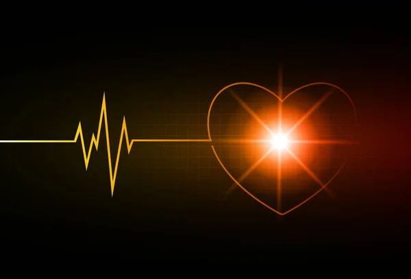 Vector Illustration Medical Heartbeat Black Background — Stock Vector
