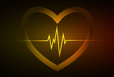 Kalp atışlarında elektrokardiyogram.