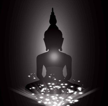 Buddha silueti lotus pozisyonunda