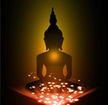 Buddha silueti Lotus pozisyonunda