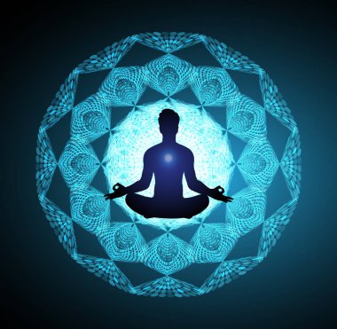 Yoga meditasyonu. vektör illüstrasyonu