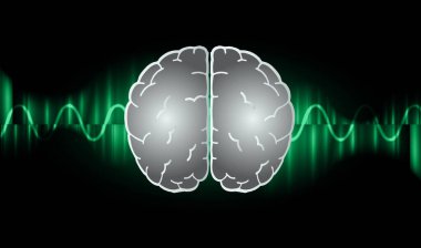 Yeşil arka planlı beyin