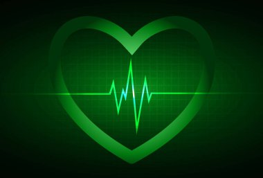 Kalp atışlarında elektrokardiyogram.