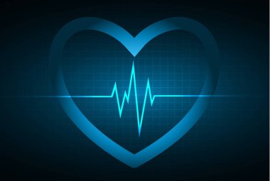 Kalp atışlarında elektrokardiyogram.