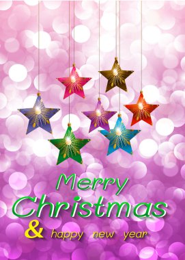 Parlak renkli Noel yıldızları