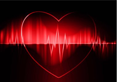 kalp atışı siyah arkaplanda