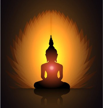 Buddha silueti lotus pozisyonunda