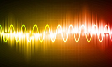 Ses dalgaları ve noktalarla soyut arkaplan