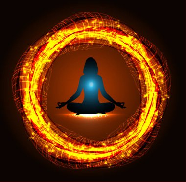 yoga silueti siyah arkaplanda