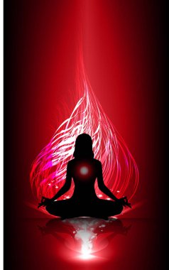 Yoga pozu. vektör illüstrasyonu