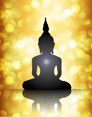 Buddha silueti lotus pozisyonunda