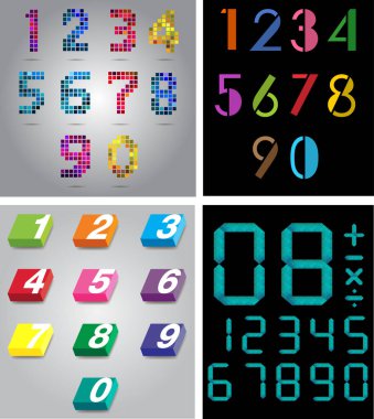 Sayıların vektör illüstrasyonu.