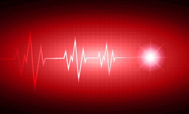 Kırmızı arkaplanda kalp atışı