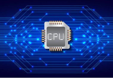 Cpu çip vektör simgesi