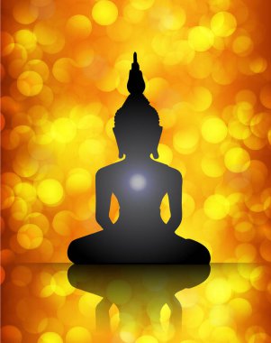 Buddha silueti lotus pozisyonunda