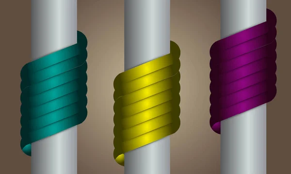 Vectorillustratie Van Een Set Van Verschillende Gekleurde Linten — Stockvector
