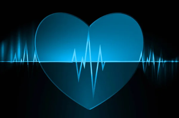 Mavi Arka Planda Kalp Atışı — Stok Vektör