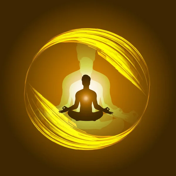 Concetto Meditazione Yoga Illustrazione Vettoriale — Vettoriale Stock