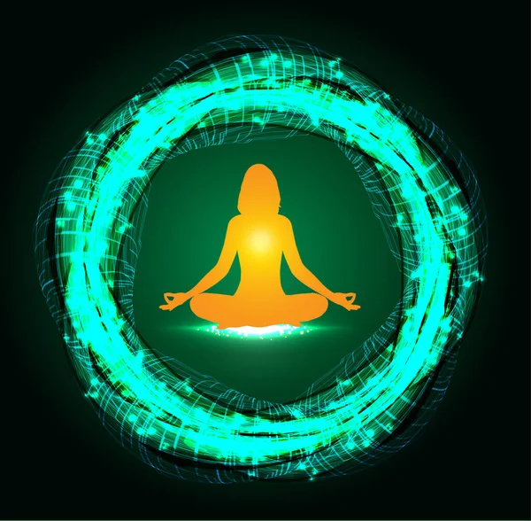 Yoga Konsepti Vektör Illüstrasyonu — Stok Vektör