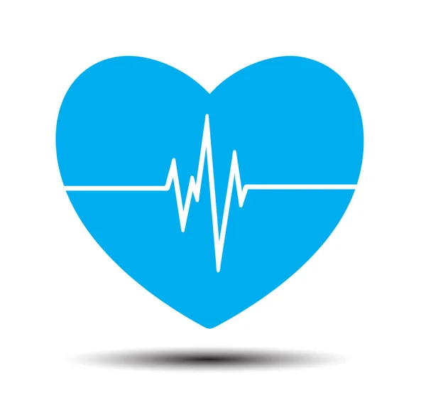 心臓フレーム内の心電図ハートビートライン — ストックベクタ